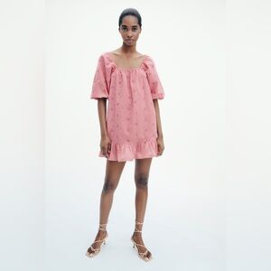 Zara eyelet mini dress